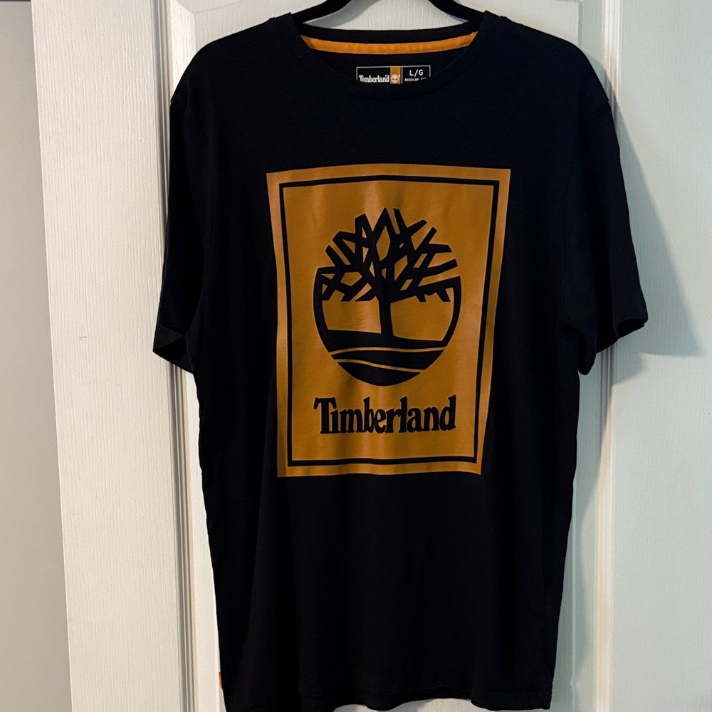 Timberland Black Tee with Brown Logo